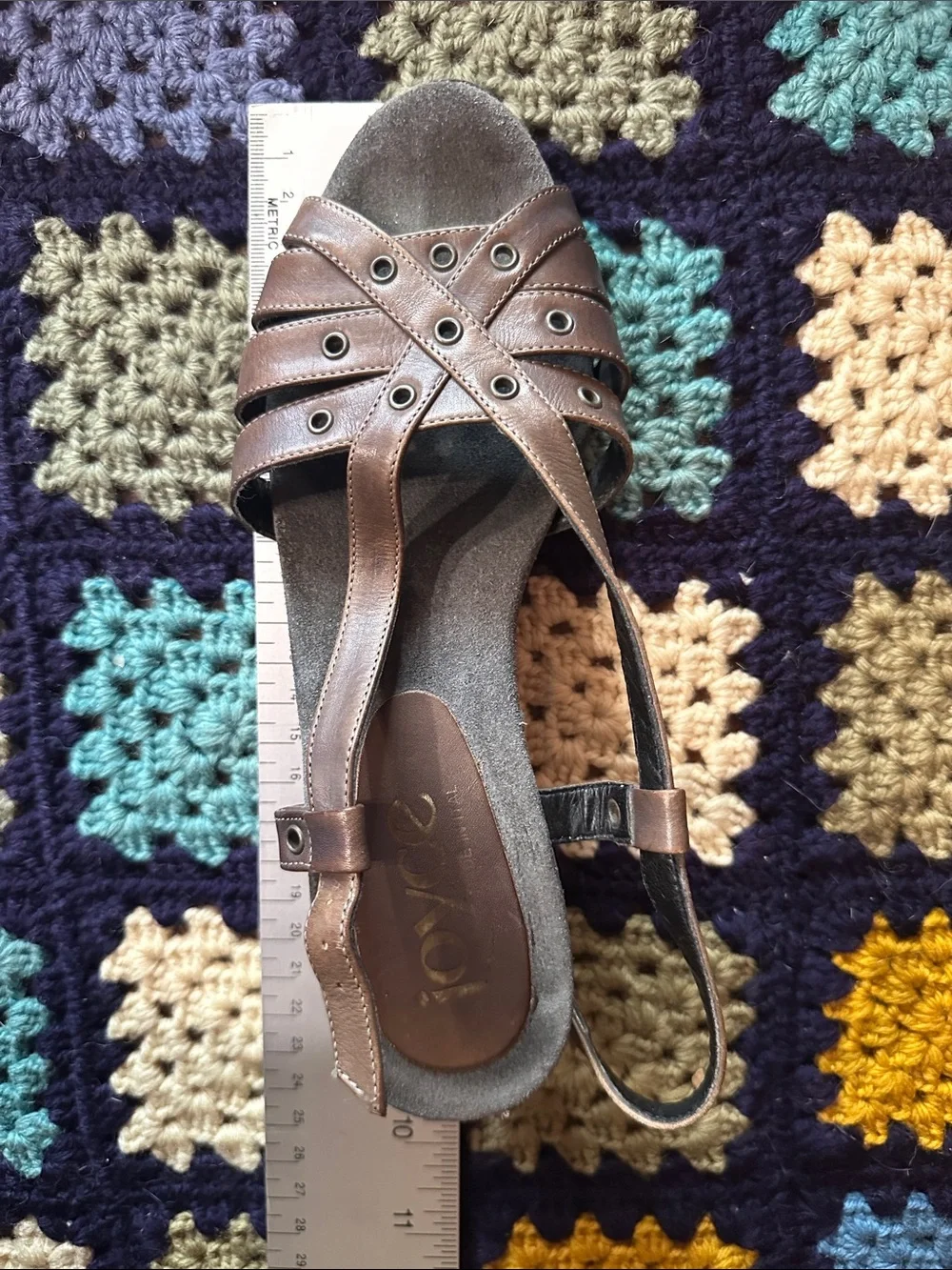 Joyce Made in Italy Brown Leather Slingback Comfort Sandals Est Sz 5 Vintage